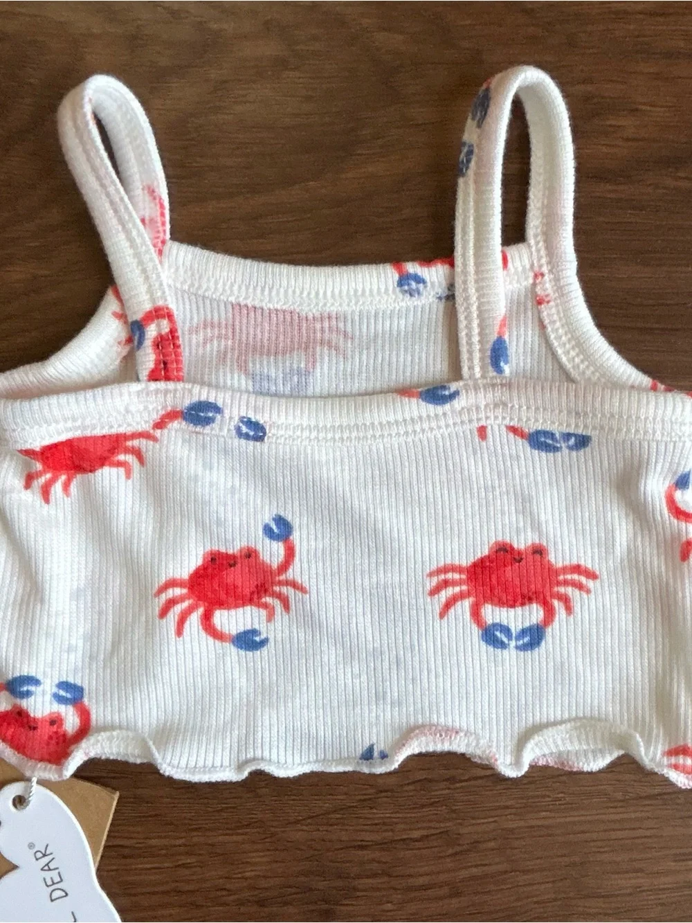Angel Dear Crabby Cuties Tank Top and High Waisted Shorts Set 3-6m
